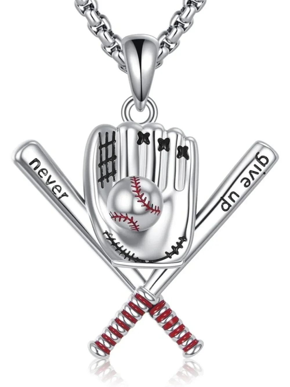 Sterling Silver Baseball Bat Necklace | Sports Jewelry Gift for Him & Her